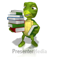 Turtle Holding Books Education Powerpoint animation
