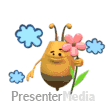 Bee Hovering Holding Flower PowerPoint animation