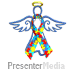 Angel Autism Ribbon Floating PowerPoint animation