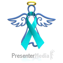 Angel Teal Ribbon Floating PowerPoint animation