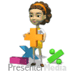 Jenny Holding Math Addition Symbol PowerPoint animation