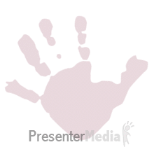 One Red Hand Print Appearing PowerPoint animation