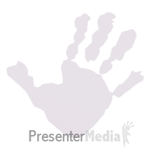 One Purple Hand Print Appearing PowerPoint animation