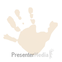 One Orange Hand Print Appearing PowerPoint animation