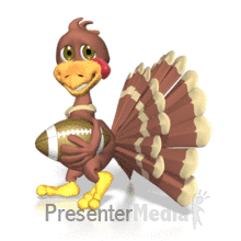 Turkey Carrying Football Side PowerPoint animation
