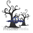 Bat Hovering By Scary Tree PowerPoint animation