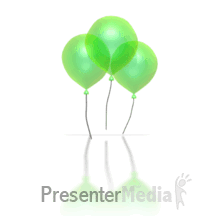 Party Balloons Green PowerPoint animation