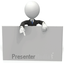 Business Figure Pointing at Blank Sign Powerpoint animation