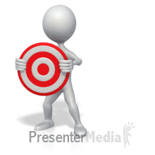 3D Stick Figure Holding Target Powerpoint animation