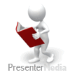 ID# 3233 - Stick Figure Walking Reading Book - PowerPoint Animation