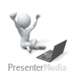 ID# 3344 - Stick Figure Laptop Excitement - PowerPoint Animation