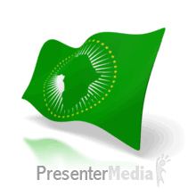African Union Flag Perspective PowerPoint animation