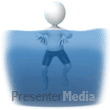 Stick Figure Treading Water - PowerPoint Animation