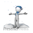Stick Figure In Falling Snow  - PowerPoint Animation