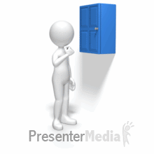 Stick Figure Open Cupboard PowerPoint animation