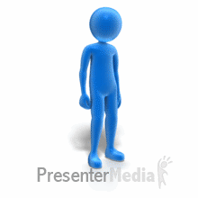 Blue Figure Upper Cut Punch Blue PowerPoint animation