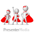 ID# 8995 - Three Superheros Anim - PowerPoint Animation