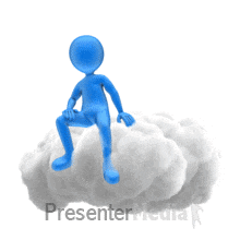 id# 9604 - stick figure on cloud - powerpoint animation