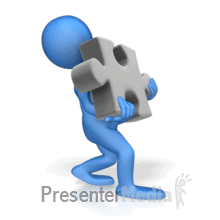 Figure Colored Walking With Heavy Puzzle PowerPoint animation