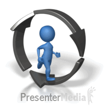 Stick Figure Colored Running Inside Arro PowerPoint animation