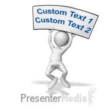 Stickman Jumping With Blank Sign Text PowerPoint animation