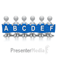 Team Puzzle Six Piece Text PowerPoint animation