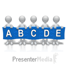 Team Puzzle Five Piece Text PowerPoint animation