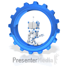 Robot Running Gear PowerPoint animation