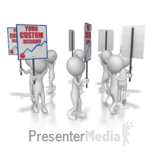 Custom Text Sign Protesters PowerPoint animation