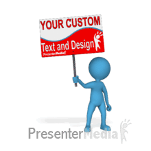 Protester Waving Custom Sign PowerPoint animation