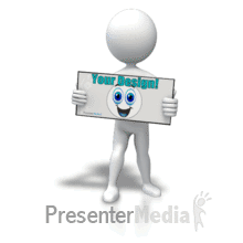 Figure Puts Sign Over Face PowerPoint animation