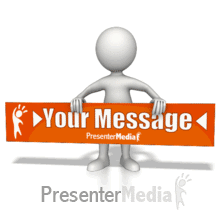 Figure Holding Custom Sign PowerPoint animation