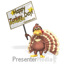 Turkey Protesting with Sign PowerPoint animation