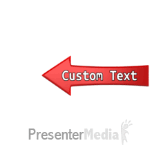 Arrow Pointing to Left Custom Text PowerPoint animation