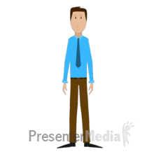 ID# 16785 - Casual Businessman Waving - PowerPoint Animation