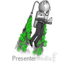 Businesswoman Custom Jetpack Exhaust PowerPoint animation