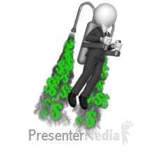 Businessman Custom Jetpack Exhaust PowerPoint animation