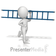 Figure Running With Ladder PowerPoint animation