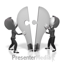 Businesswomen Ideas Merging PowerPoint animation