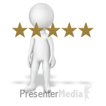 Push 1 Of 5 Stars Stop (Non-Looping) PowerPoint animation