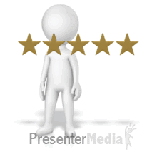 Push 5 Of 5 Stars Stop (Non-Looping) PowerPoint animation