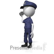 Guard on Walkie Talkie Looking Left PowerPoint animation