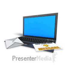 Letter Into Computer Screen Mailbox PowerPoint animation