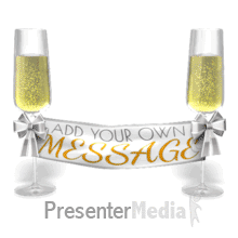 Champagne Glasses With Banner PowerPoint animation