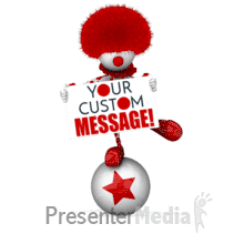 Clown Balance Holding Sign PowerPoint animation