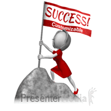 Woman Stake Flag Mountain Summit PowerPoint animation