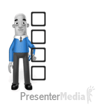Biz Man Four Check Marks PowerPoint animation