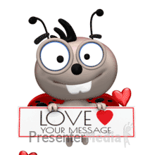 Love Floating Holding Sign PowerPoint animation