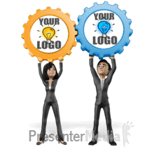 Business Team Gear Rotate PowerPoint animation