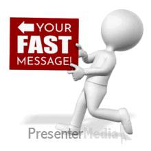 Stick Figure Running With Sign PowerPoint animation